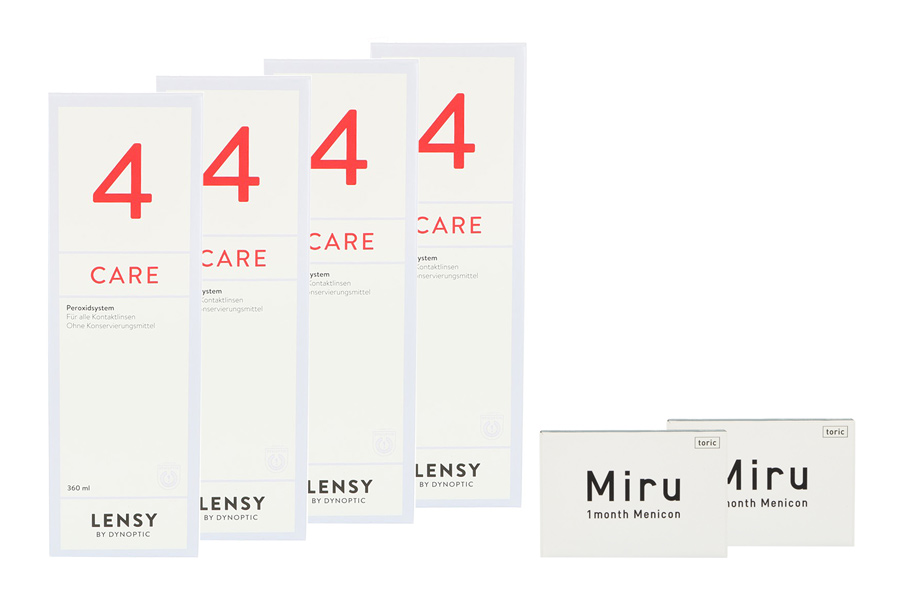 Miru 1 Month Toric 2 x 6 Monatslinsen + Lensy Care 4 Halbjahres-Sparpaket