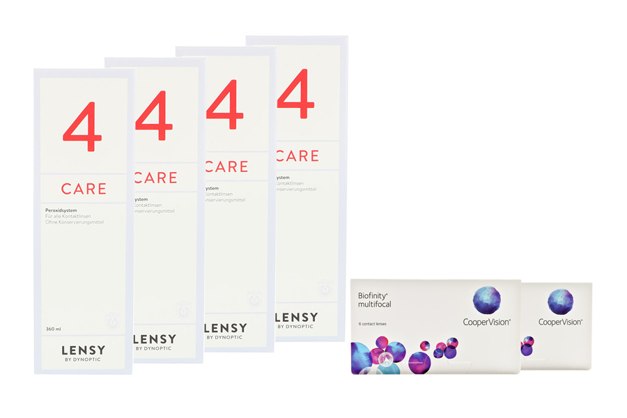 Biofinity multifocal 2 x 6 Monatslinsen + Lensy Care 4 Halbjahres-Sparpaket