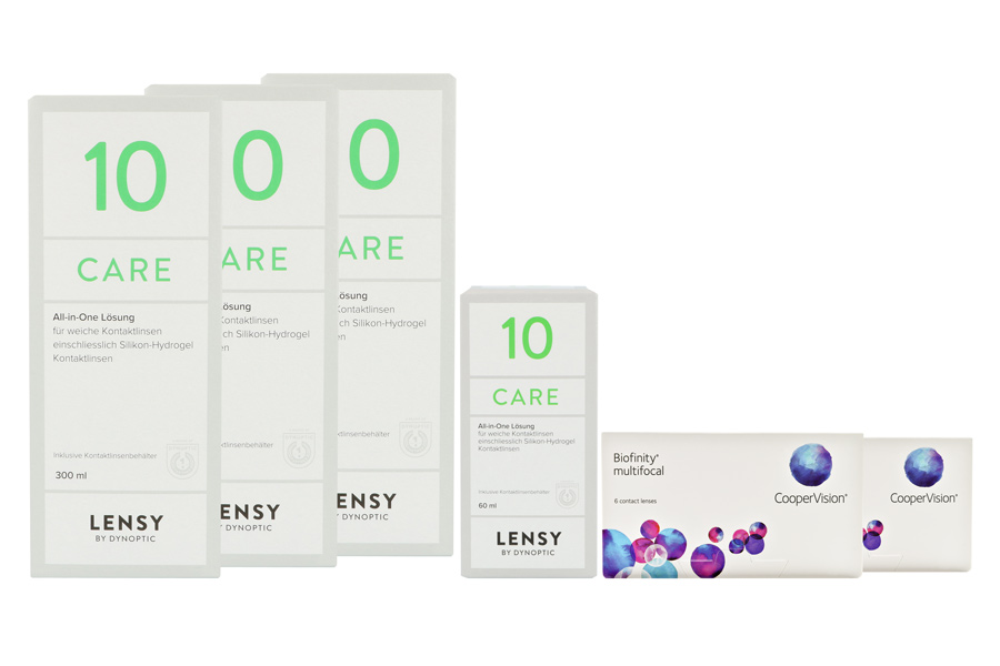 Biofinity multifocal 2 x 6 Monatslinsen + Lensy Care 10 Halbjahres-Sparpaket