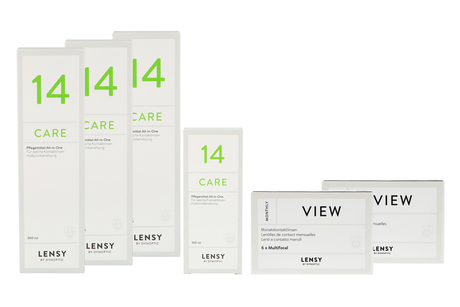 Lensy Monthly View Multifocal 2 x 6 Monatslinsen + Lensy Care 14 Halbjahres-Sparpaket