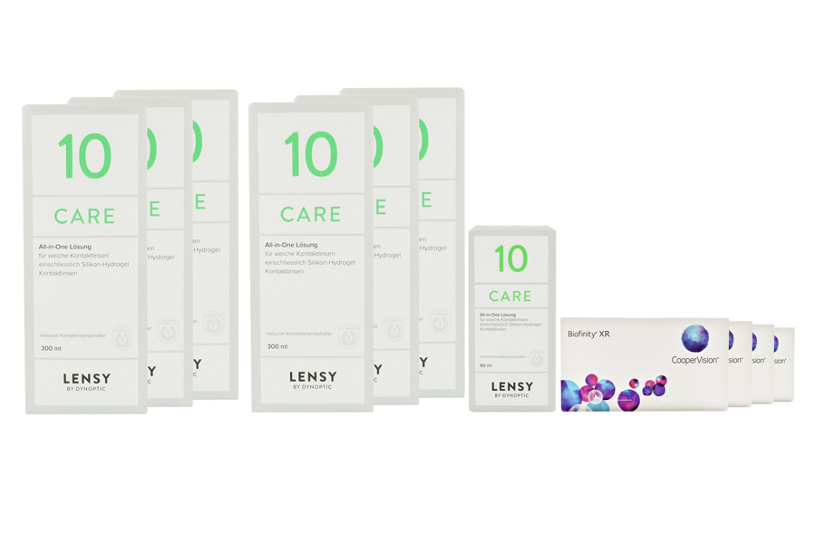 Biofinity XR 4 x 6 Monatslinsen + Lensy Care 10 Jahres-Sparpaket