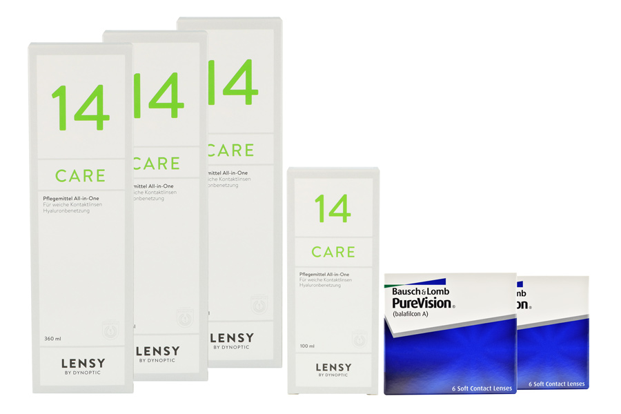 Pure Vision 2 x 6 Monatslinsen + Lensy Care 14 Halbjahres-Sparpaket