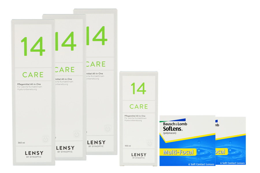 SofLens Multi-Focal 2 x 6 Monatslinsen + Lensy Care 14 Halbjahres-Sparpaket