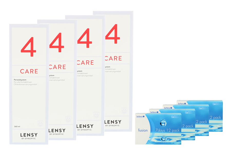 Fusion 7 Days 4 x 12 Wochenlinsen + Lensy Care 4 Halbjahres-Sparpaket