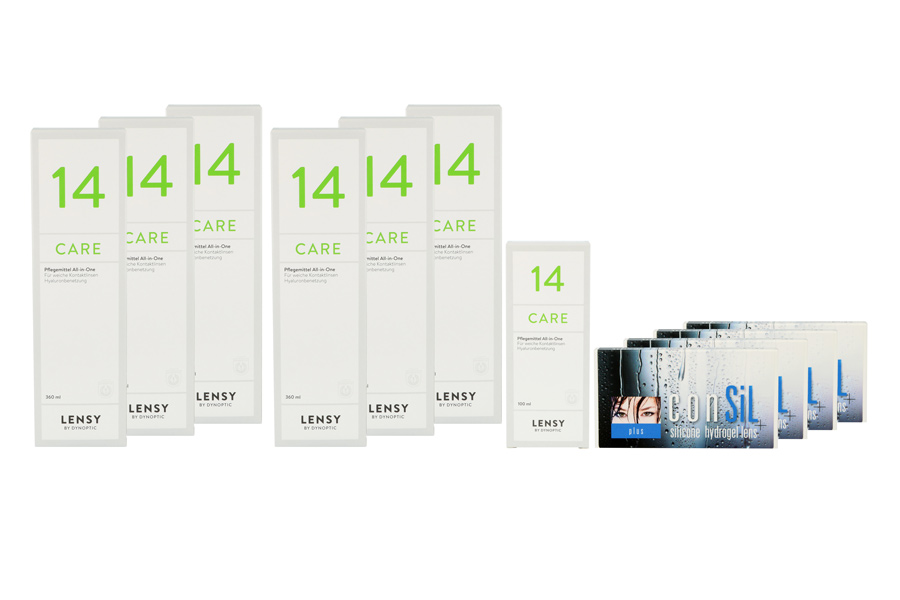 Sparpakete Kontaktlinsen mit Linsenmitteln ConSiL Plus 4 x 6 Monatslinsen + Lensy Care 14 Jahres-Sparpaket