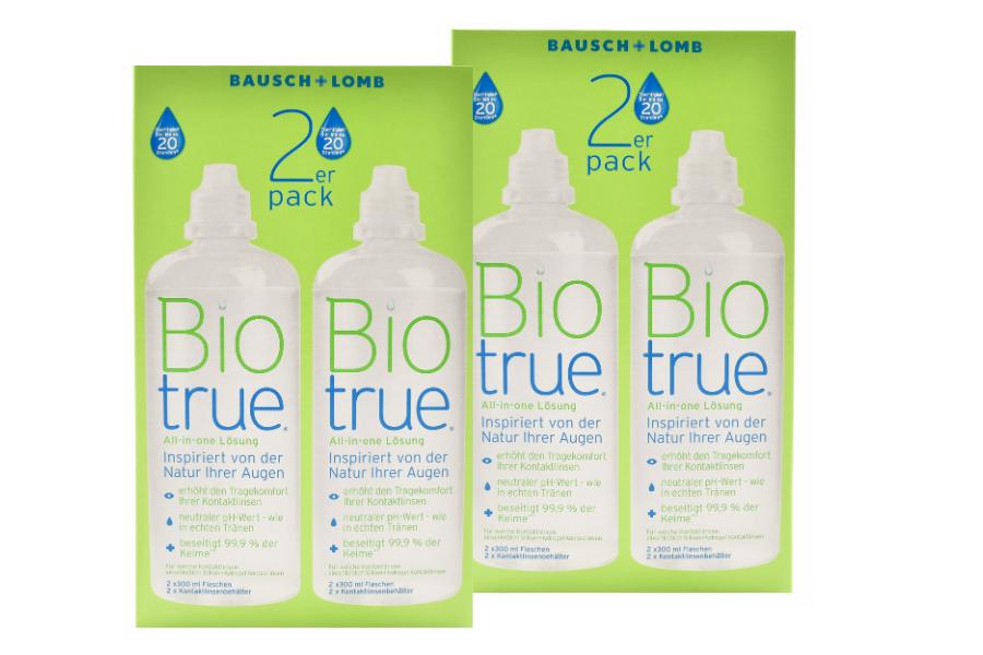 Sparpakete Linsenmittel Biotrue Duo-Pack - 2 x Doppelpack All-in-One Lösung