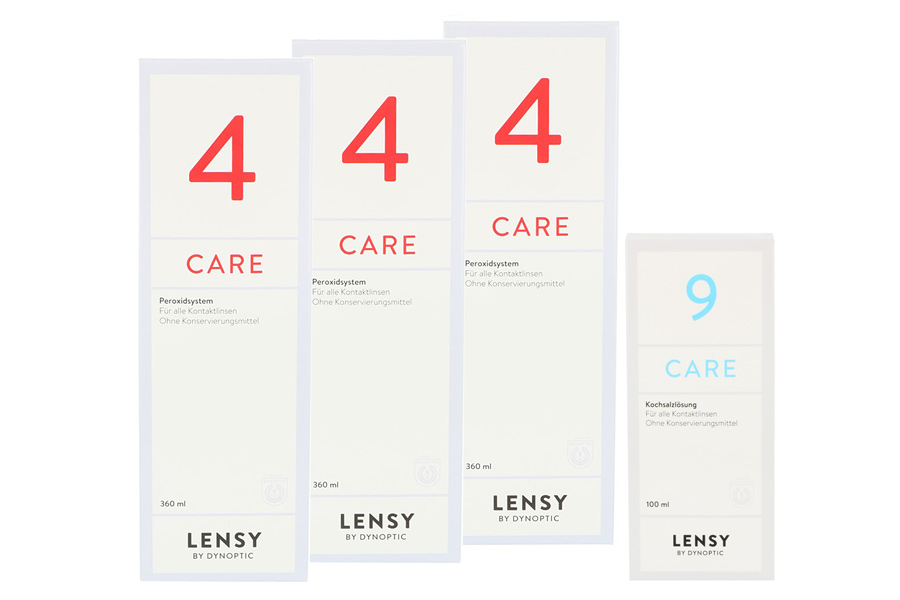 Sparpakete Linsenmittel Lensy Care 4 Multipack für 3 Monate Peroxidlösung + Kochsalzlösung