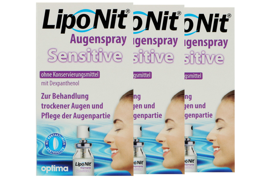 Augentropfen ohne Konservierungsmittel LipoNit Sensitive 3 x 10 ml Augenspray