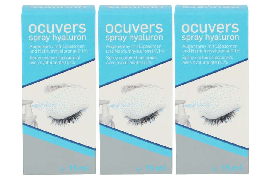 Pflegemittel Ocuvers Spray Hyaluron 3 x 15 ml Augenspray