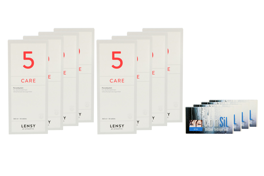Sparpakete Kontaktlinsen mit Linsenmitteln ConSiL Plus 4 x 6 Monatslinsen + Lensy Care 5 Jahres-Sparpaket