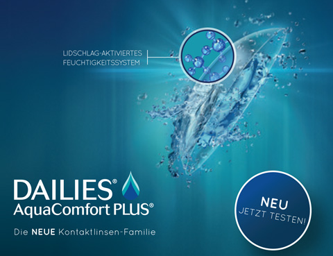 Sphärische Kontaktlinsen Dailies AquaComfort Plus 2 x 30 Stück - Tageslinsen von Alcon / Ciba Vision