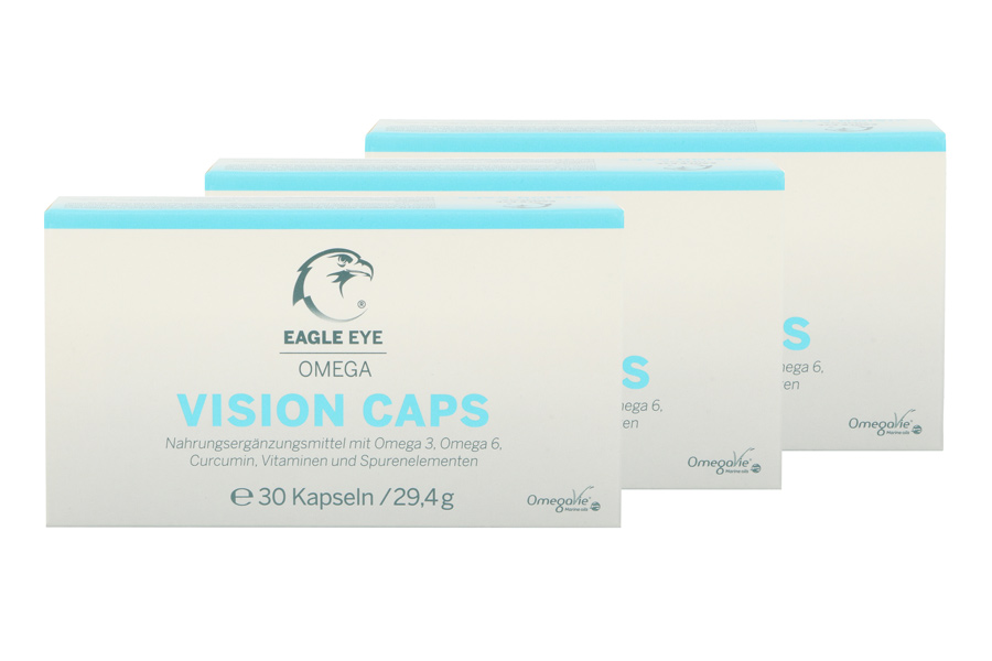 Sparpakete Augenvitamine Eagle Eye Omega Vision Caps 3 x 30 Kapseln Nahrungsergänzung