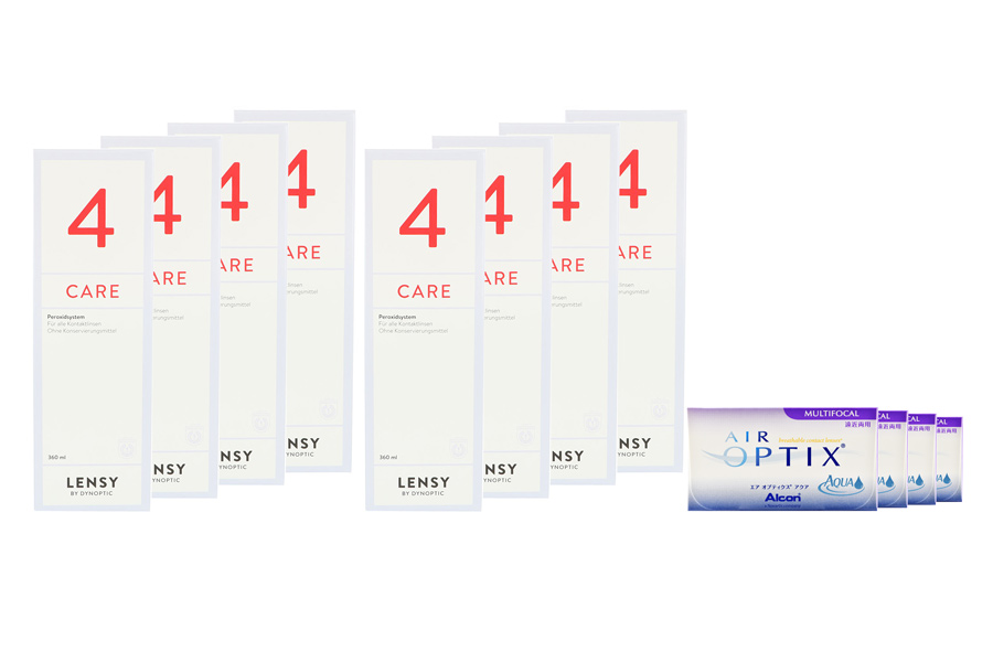 Sparpakete Kontaktlinsen mit Linsenmitteln Air Optix Multifocal 4 x 6 Monatslinsen + Lensy 4 Jahres-Sparpaket