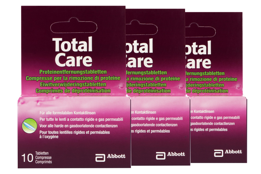 Sparpakete Linsenmittel Total Care 3 x 10 Proteinentfernungs-Tabletten
