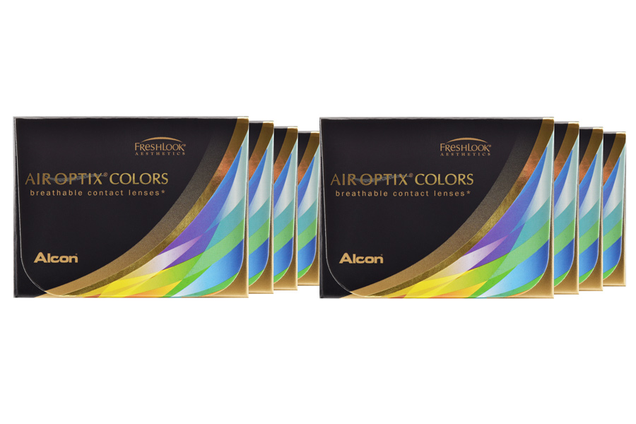 Farbige Kontaktlinsen ohne Stärke Air Optix Colors 8 x 2 farbige Monatslinsen