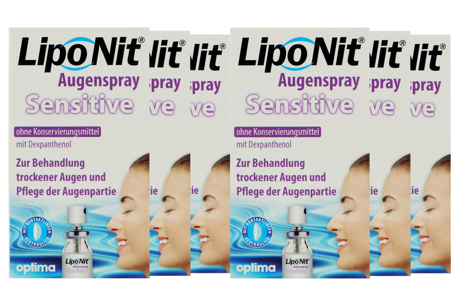 Augentropfen ohne Konservierungsmittel LipoNit Sensitive 6 x 10 ml Augenspray