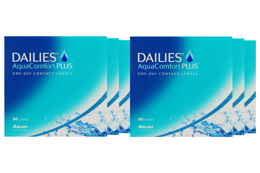 Sphärische Kontaktlinsen Dailies AquaComfort Plus 6 x 90 Tageslinsen Sparpaket 9 Monate von Alcon