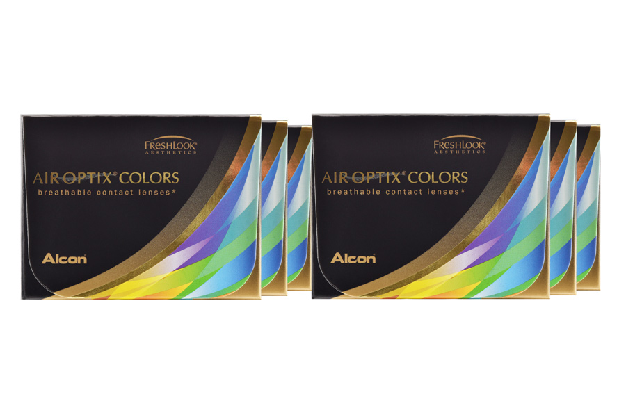 Farbige Kontaktlinsen ohne Stärke Air Optix Colors 6 x 2 farbige Monatslinsen