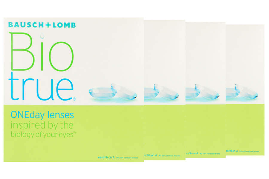 Sphärische Kontaktlinsen Biotrue One day 4 x 90 Tageslinsen Sparpaket 6 Monate von Bausch & Lomb