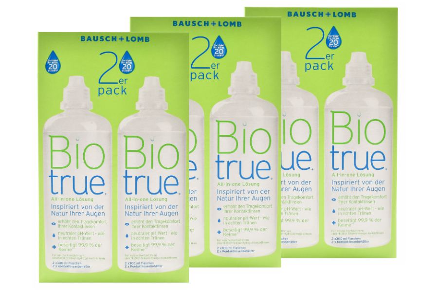 Sparpakete Linsenmittel Biotrue Duo-Pack - 3 x Doppelpack All-in-One Lösung