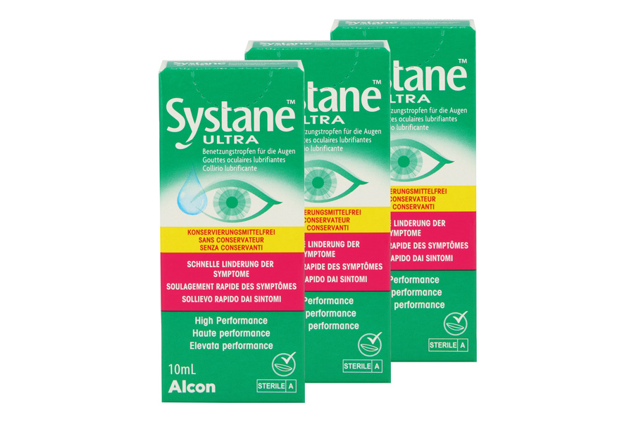 Pflegemittel Systane Ultra 3 x 10 ml Augentropfen ohne Konservierungsstoffe von Alcon