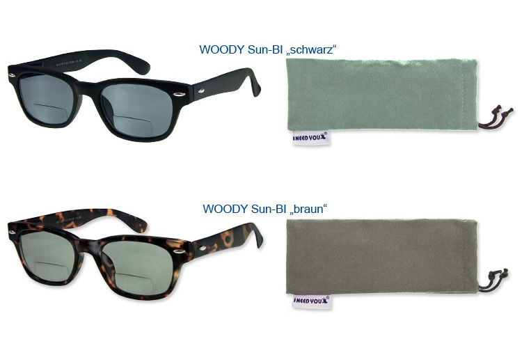 Brillenmarken 2 Stück Woody Sun Bifokal Lese-Sonnenbrille