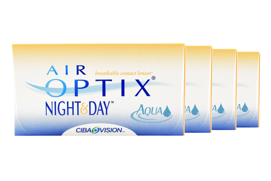 Sphärische Kontaktlinsen Air Optix Night & Day Aqua 4 x 6 Monatslinsen