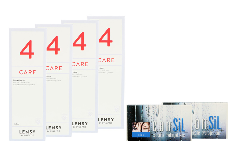 Sparpakete Kontaktlinsen mit Linsenmitteln ConSiL Plus 2 x 6 Monatslinsen + Lensy Care 4 Halbjahres-Sparpaket