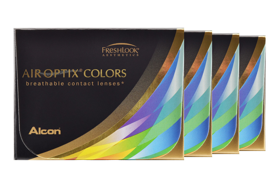 Farbige Kontaktlinsen ohne Stärke Air Optix Colors 4 x 2 farbige Monatslinsen