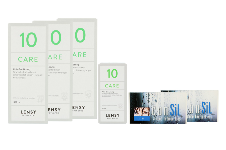 Sparpakete Kontaktlinsen mit Linsenmitteln ConSiL Plus 2 x 6 Monatslinsen + Lensy Care 10 Halbjahres-Sparpaket