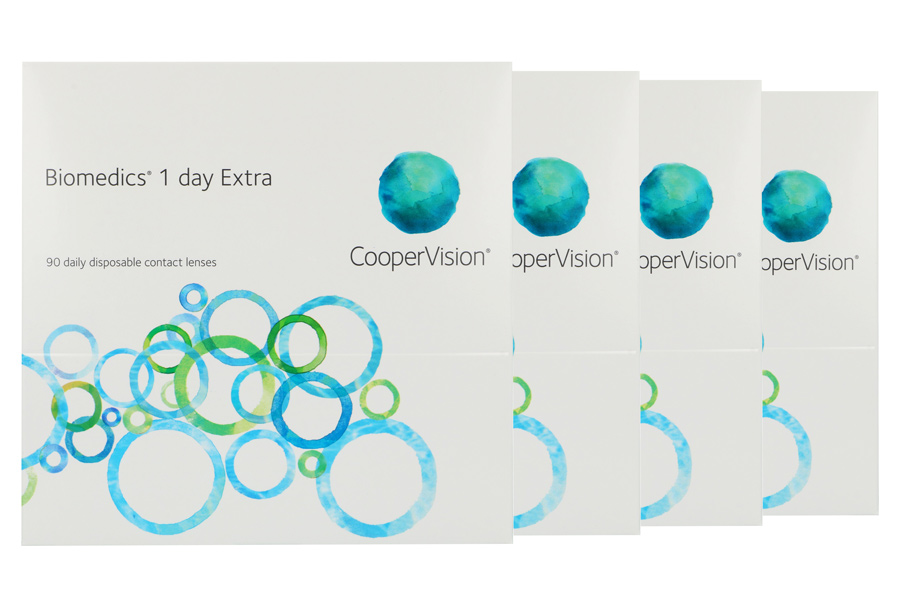 Sphärische Kontaktlinsen Biomedics 1 day Extra 4 x 90 - Tageslinsen Sparpaket für 6 Monate