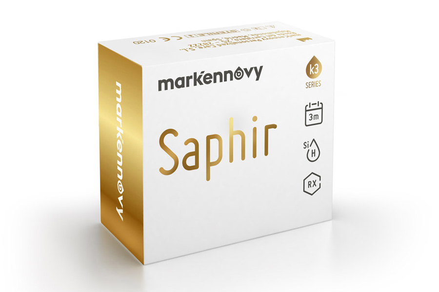Sphärische Kontaktlinsen Saphir Markennovy, sphärisch weiche 3-Monatslinse