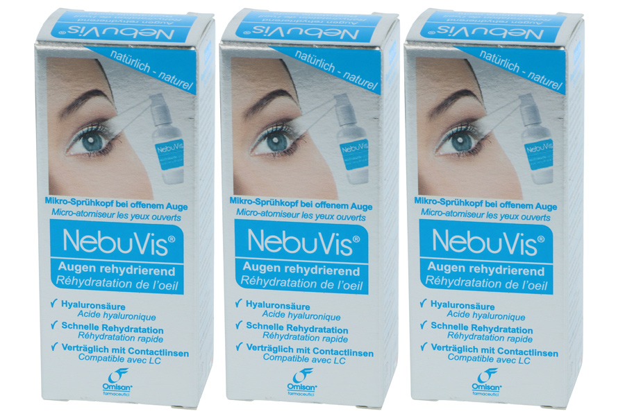 Pflegemittel NebuVis Augen rehydrierend 3 x 10 ml Augenspray