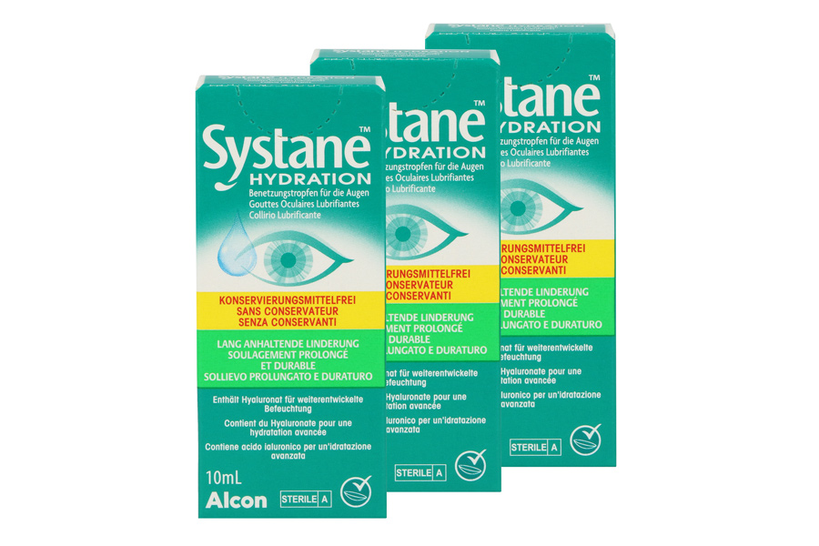 Augentropfen ohne Konservierungsmittel Systane Hydration 3 x 10 ml Augentropfen ohne Konservierungsstoffe von Alcon