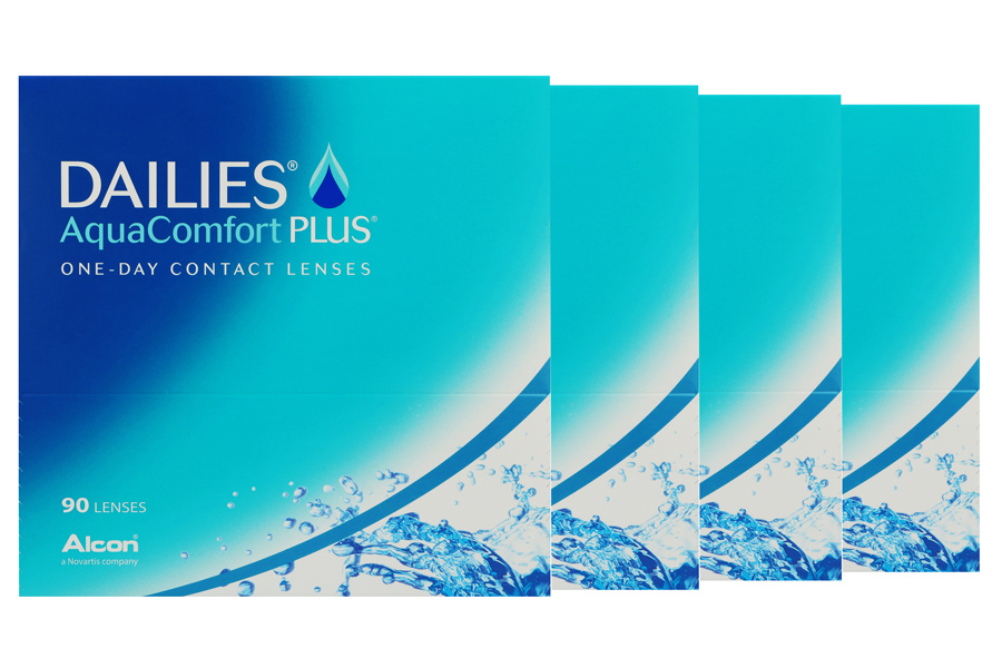 Sphärische Kontaktlinsen Dailies AquaComfort Plus 4 x 90 Tageslinsen Sparpaket 6 Monate von Alcon