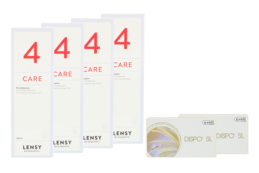Sparpakete Kontaktlinsen mit Linsenmitteln Dispo SL 2 x 6 Monatslinsen + Lensy Care 4 Halbjahres-Sparpaket