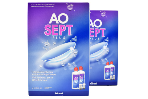 Sparpakete Linsenmittel Aosept Plus 2 x Doppelpack Peroxid-Lösung