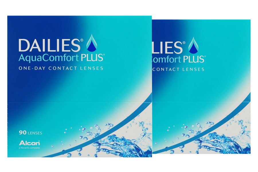 Sphärische Kontaktlinsen Dailies AquaComfort Plus 2 x 90 Tageslinsen Sparpaket 3 Monate von Alcon